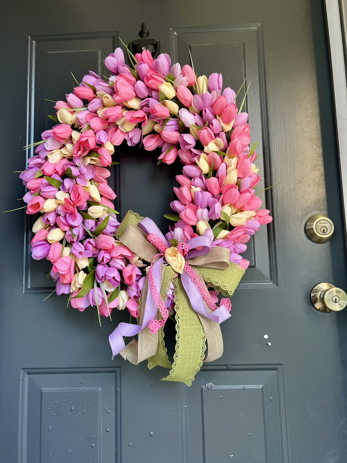 Tulip Wreath, Spring Wreath, Wreath For Mom, New Home Gift, Tulip Lover