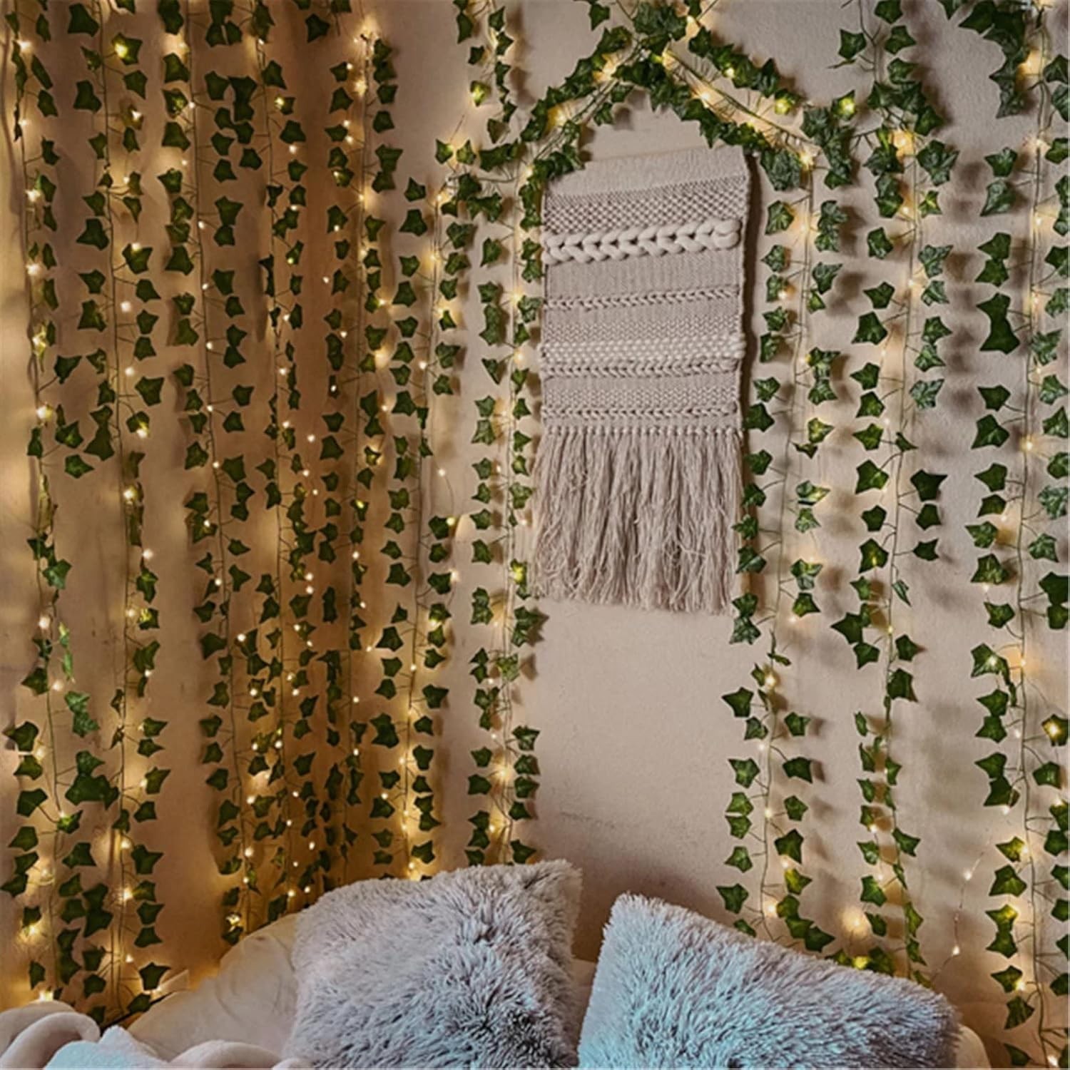 168 FT Artificial Ivy Garlands with 400 LED Lights for Stunning Decor