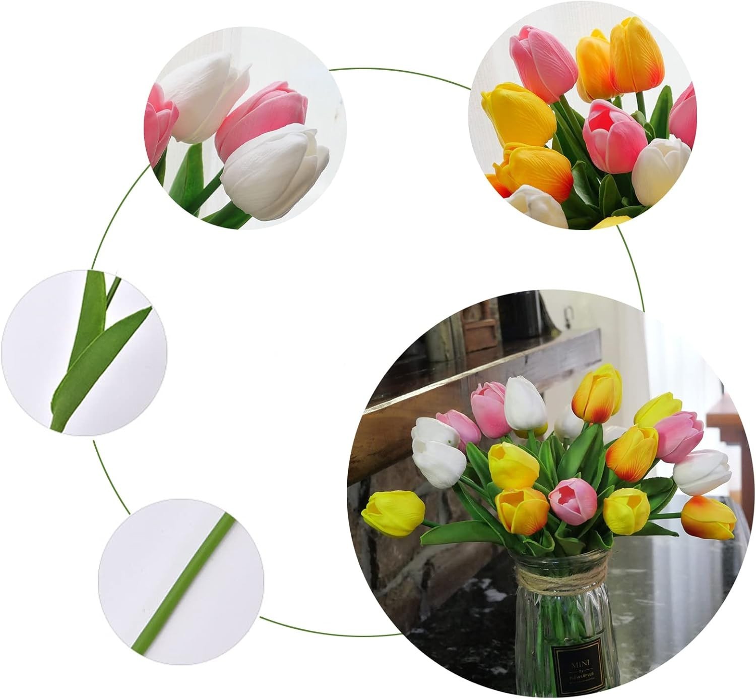 Realistic 14-inch PU Tulips – Beautiful Artificial Flowers for Home & Parties