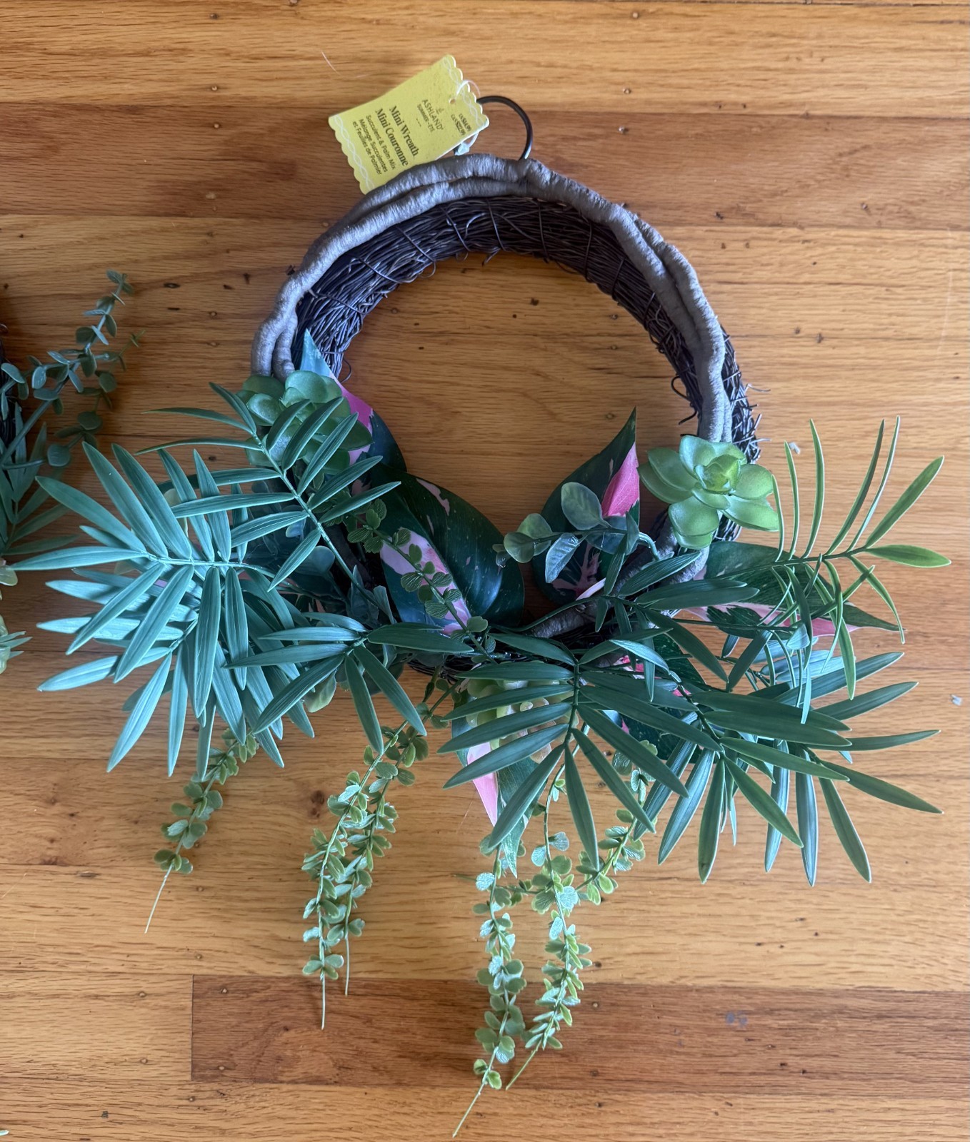 TWO (2) NWT Wreaths of Succulents and branches – ASHLAND brand (Michael’s)