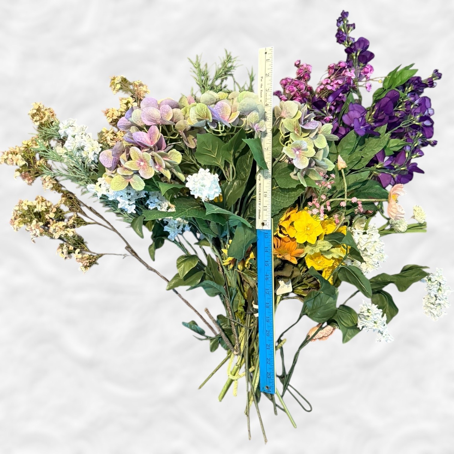 Realistic Silk Wildflowers Bouquet Artificial Flowers Long Stem Hydrangea