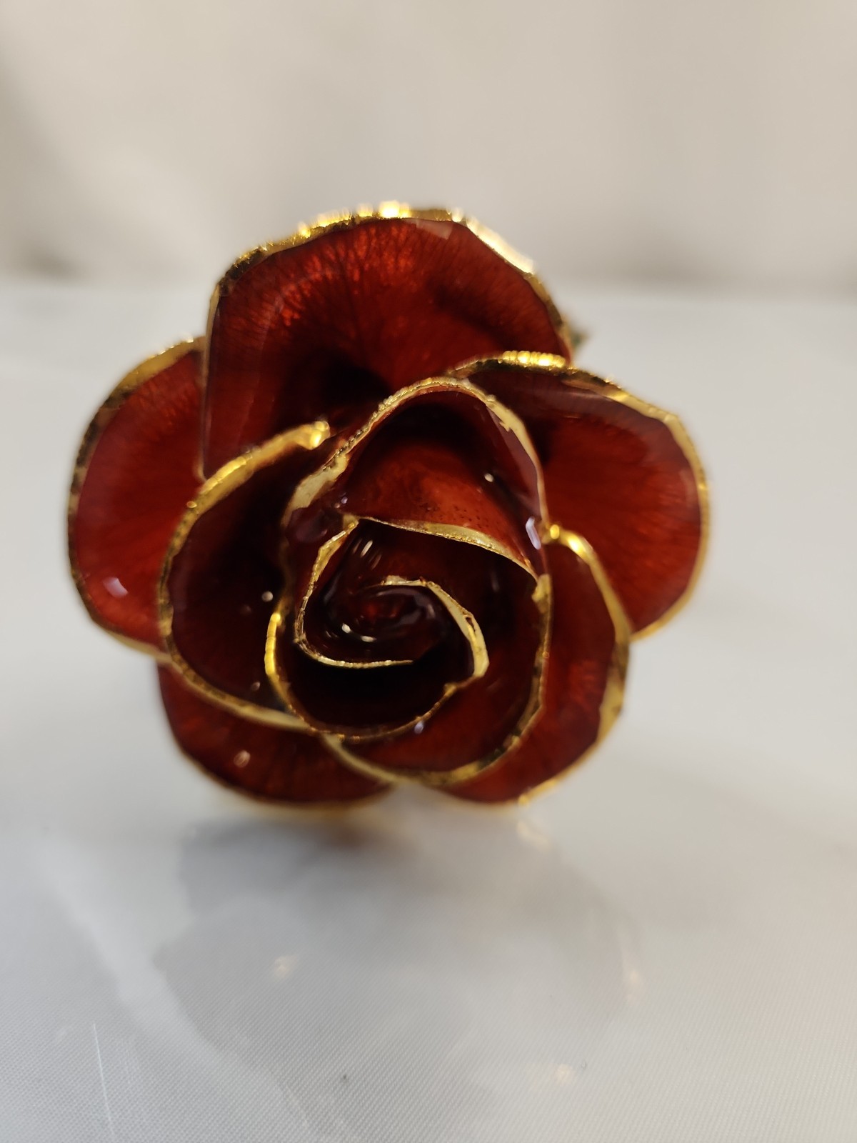 Lovely Red Rose with Gold Accents