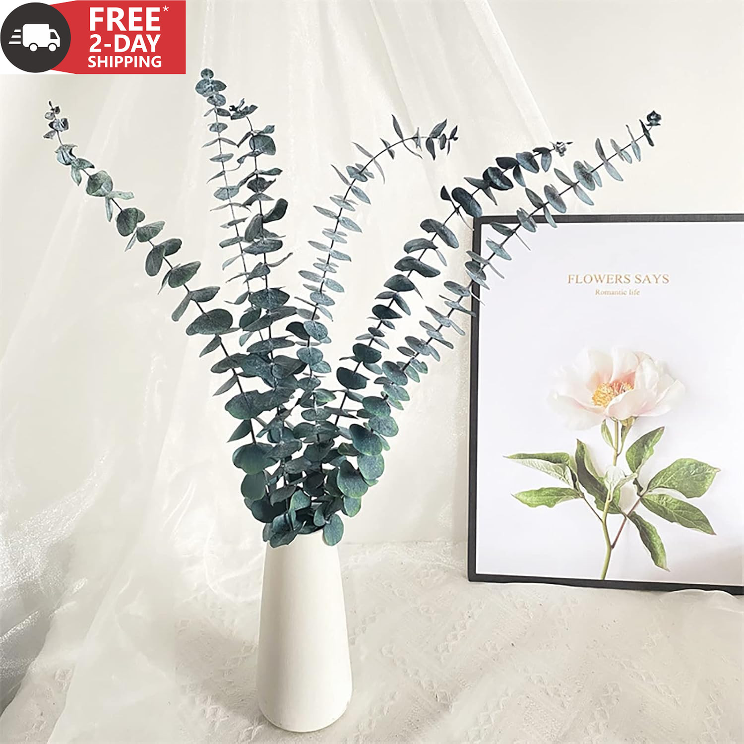 Eucalyptus for Shower 10 Pcs Hanging Dried Eucalyptu Stems 17″ Real Eucalyptus B