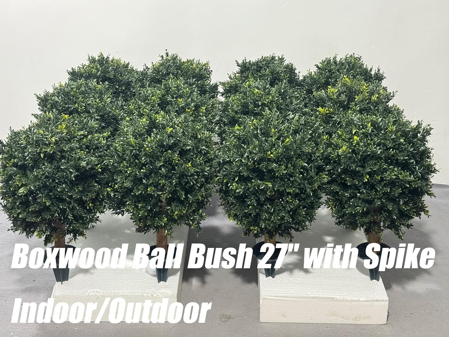 27″ UV Resistant Artificial Boxwood Ball Bush – 2 Pack for Indoor/Outdoor Use