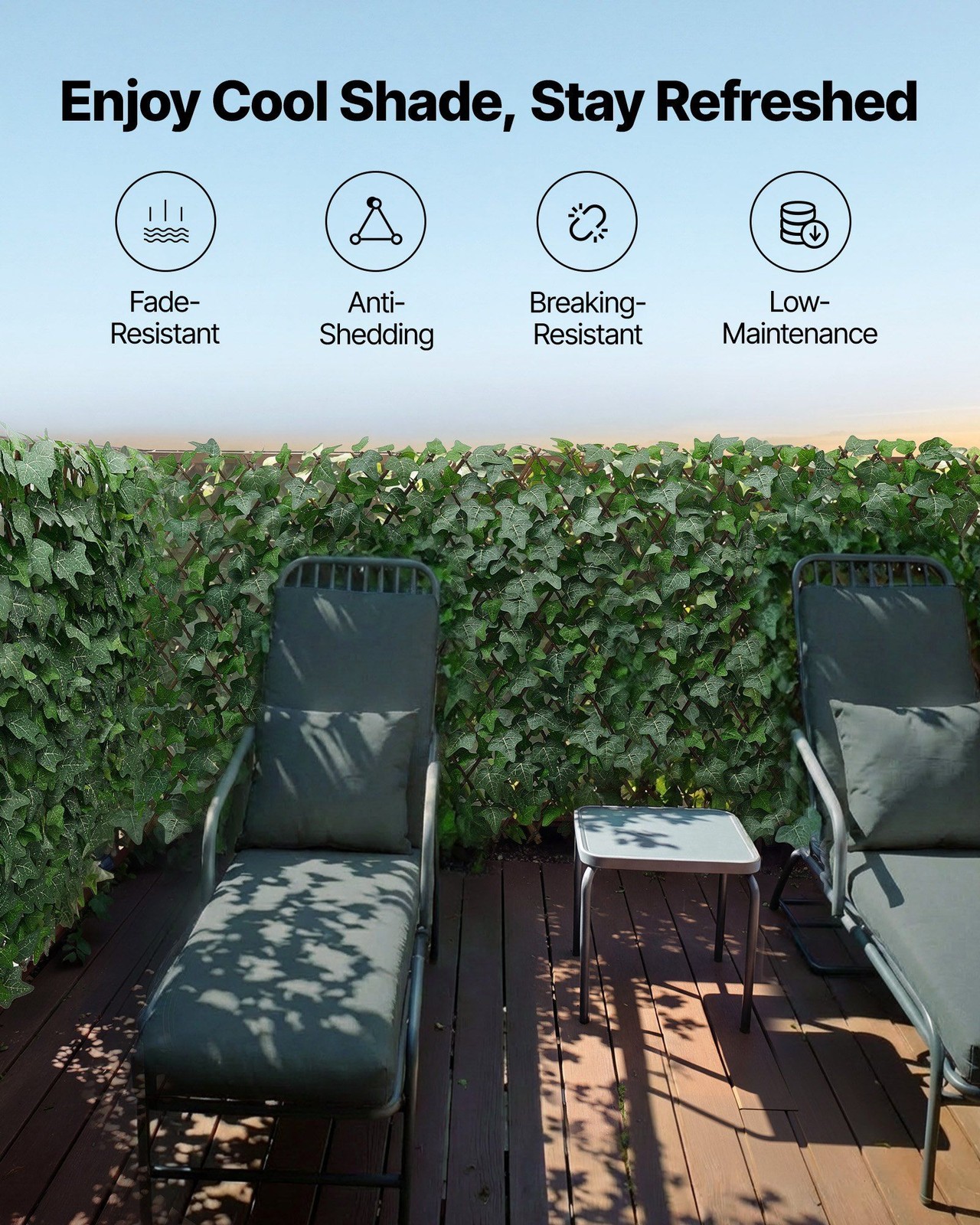 Expandable Boxwood Alternative: Artificial Ivy Privacy Panel w/ 30 Willow Slats