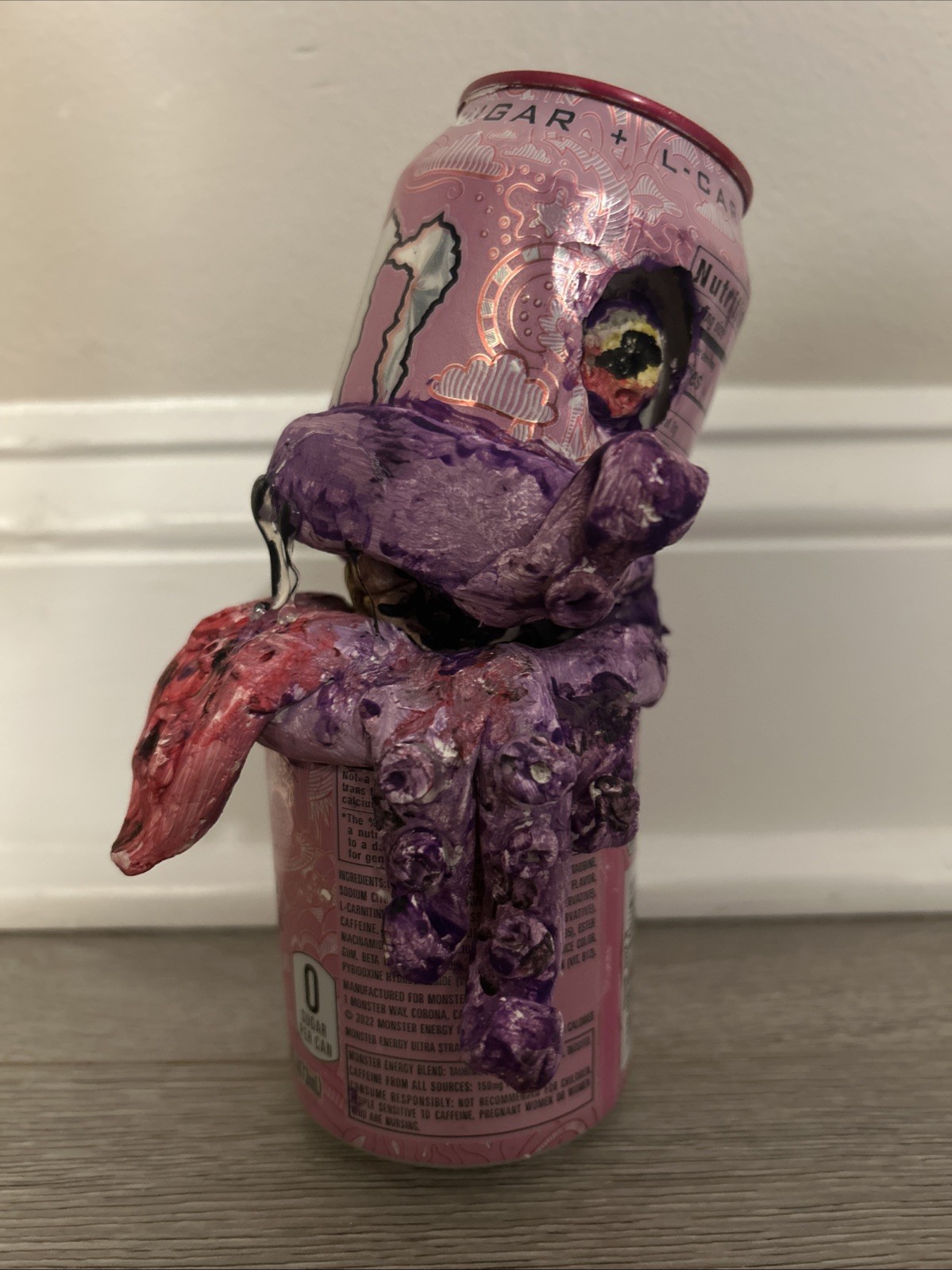 The monster octopus from the energy drink . made of clay.