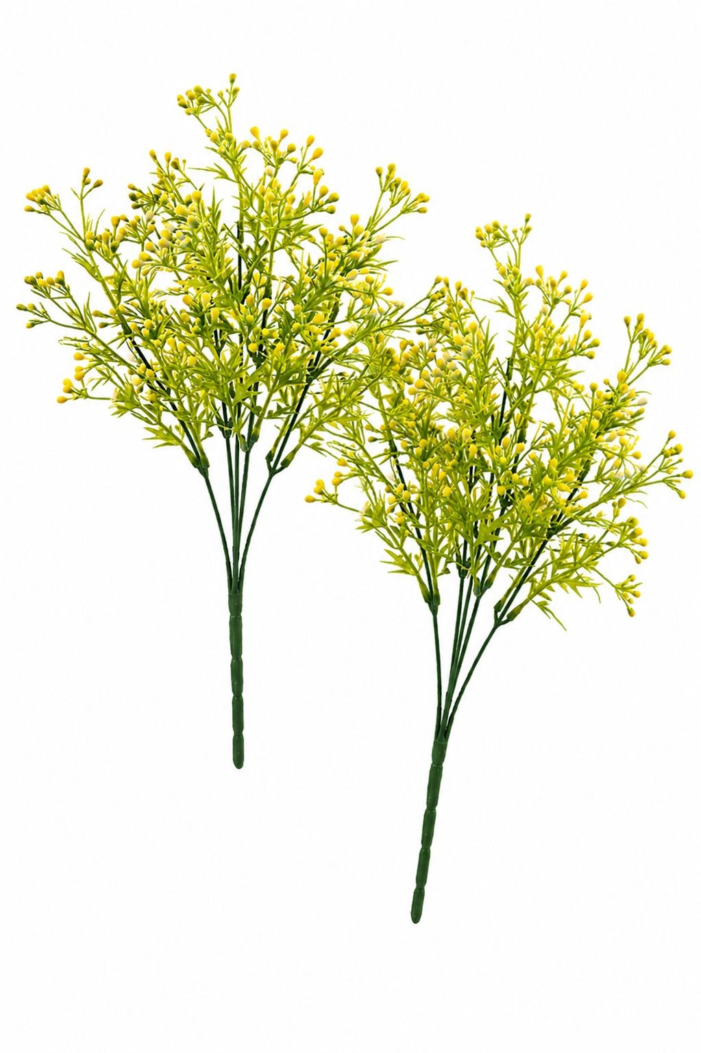 Set of 2 Faux Wax Flower Sprays 13 Inch Artificial Filler Flowers Yellow Wildflo