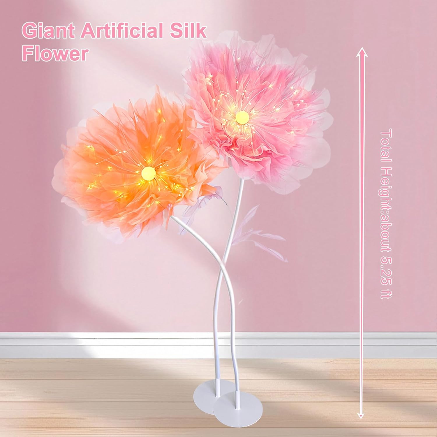 DIY Giant Peony Flower Kit with Glowing Core for Wedding & Home Decor