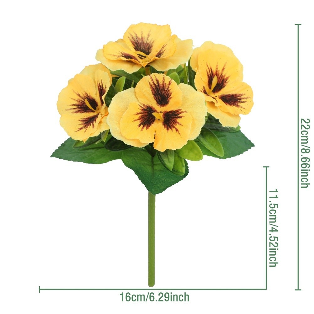 Silk Pansy Flower Bouquet for Wedding Reception Decor Home Wall Display