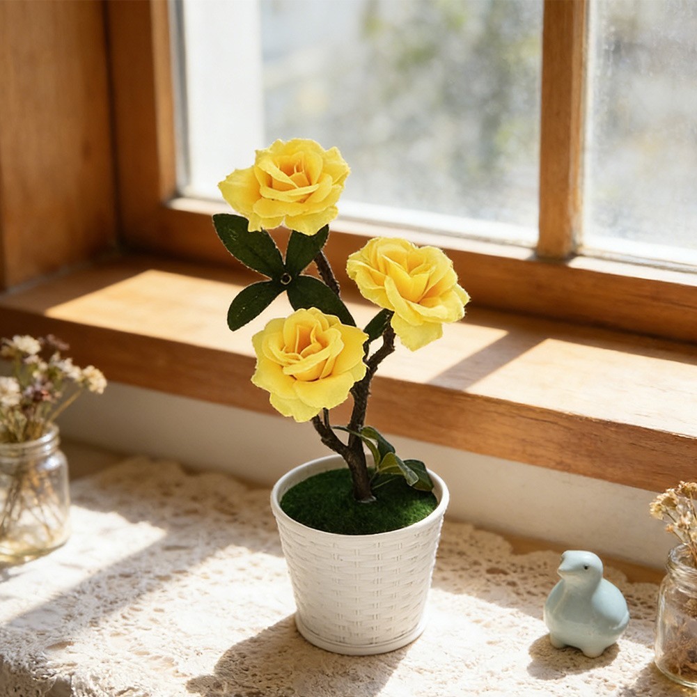 Artificial Flower Pot Plant for Living Room Bedroom Bathroom Balcony Decor