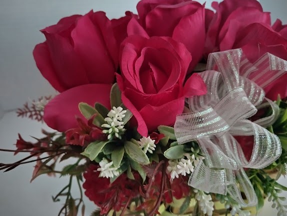 Basket of FUCHSIA roses