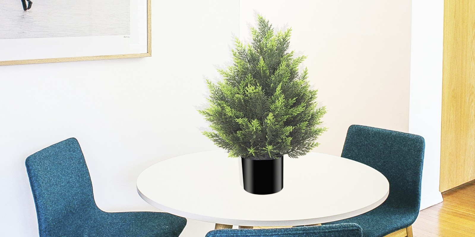Artificial Topiary Tree Realistic Faux Cedar Pine UV Rated Indoor Outdoor