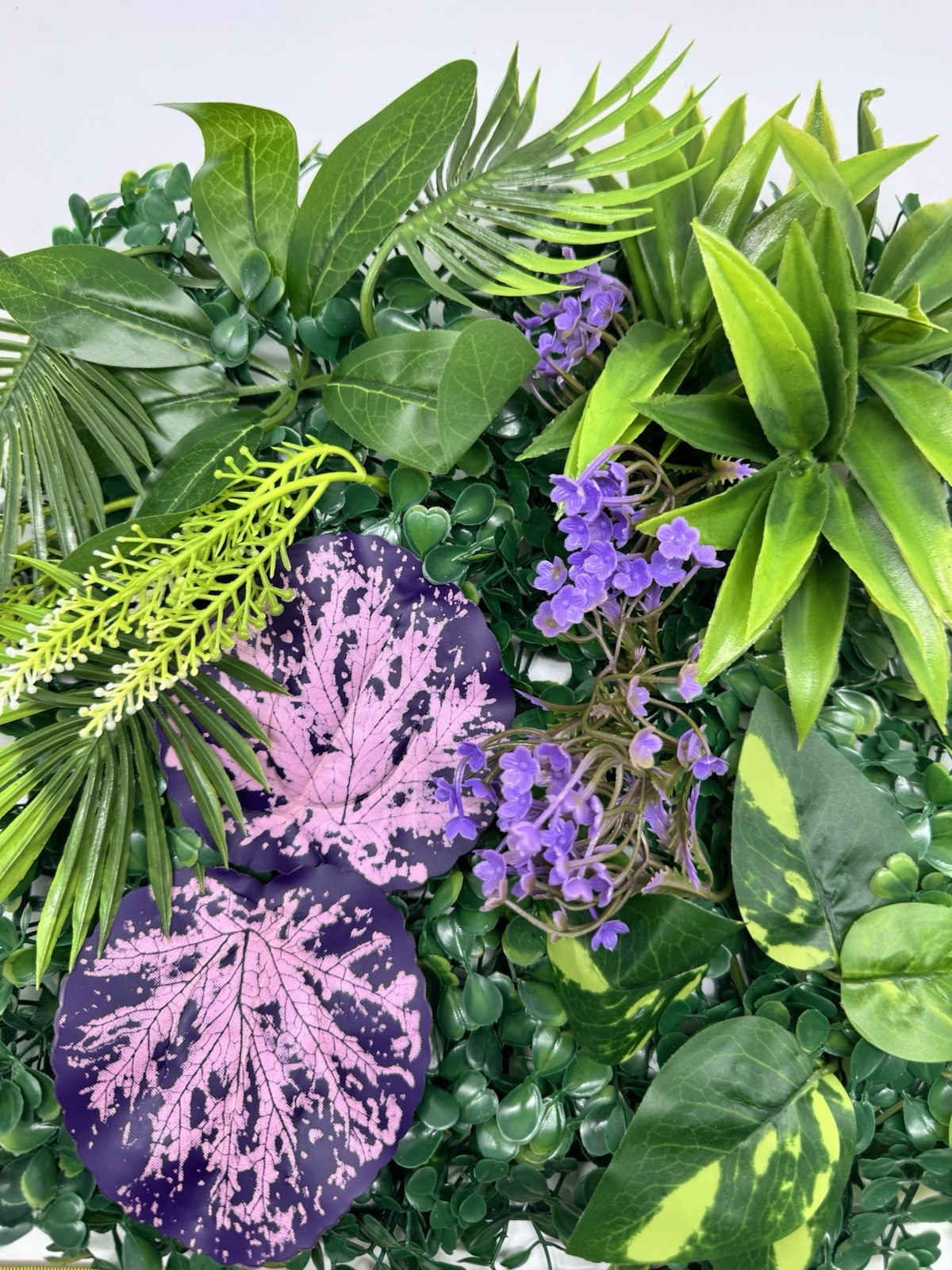 Artificial Green Plant Wall Panels Pack of 2 Faux Grass Flower Decor