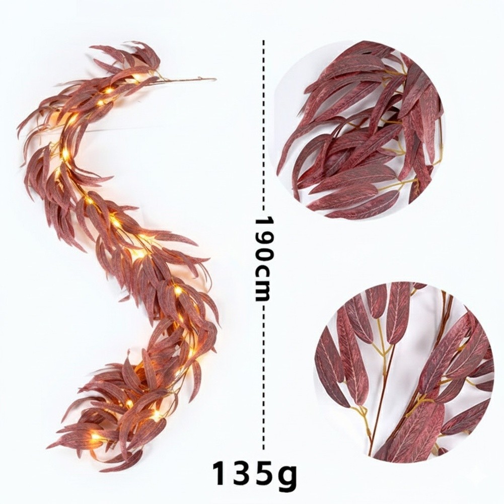 Artificial Eucalyptus Leaves Vine Rattan Fake Greenery for Wedding Table Home