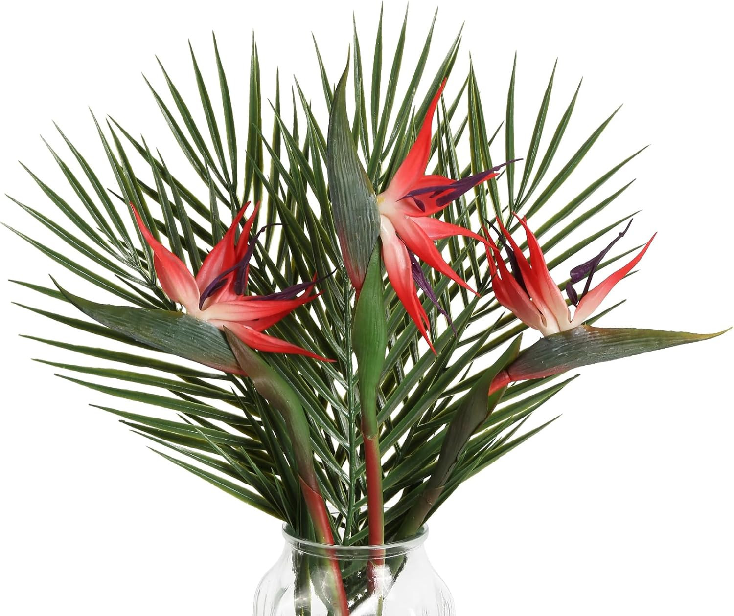 Bird of Paradise Artificial Plant Combo Palm Leaves,Faux Bird of Paradise Plant