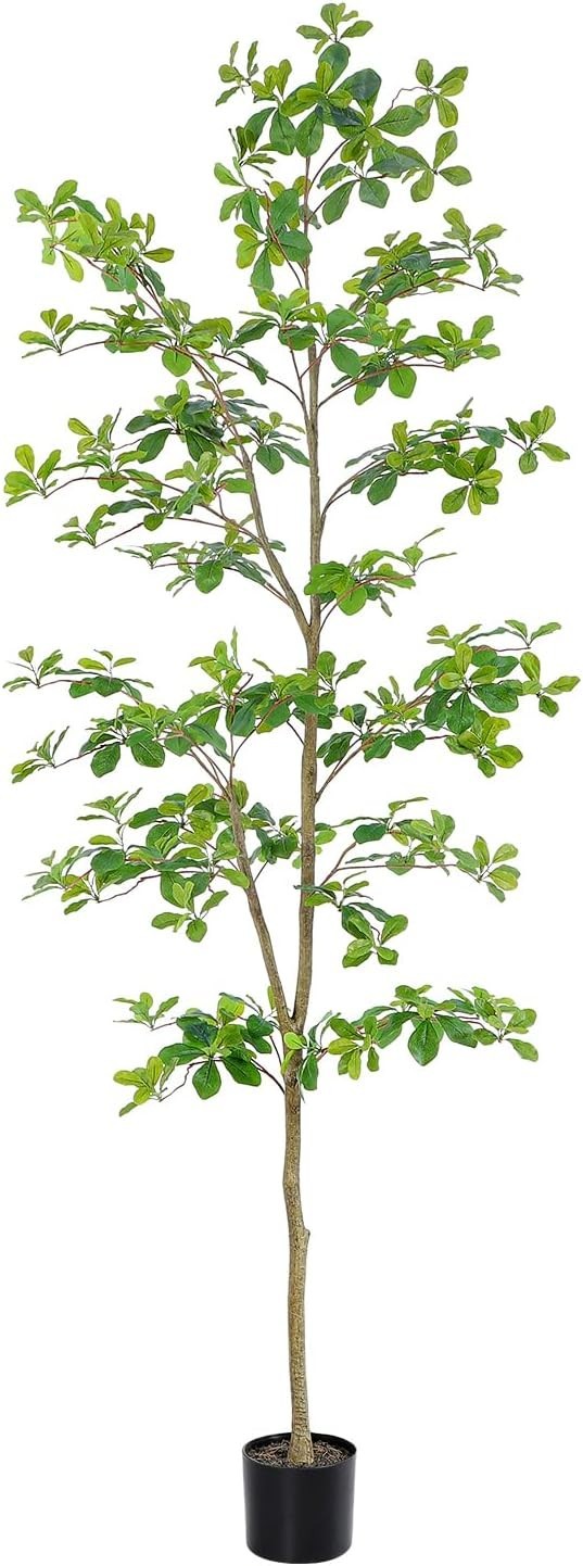 Faux Black Olive Tree 7ft, Tall Faux Trees Indoor with Natural Trunk