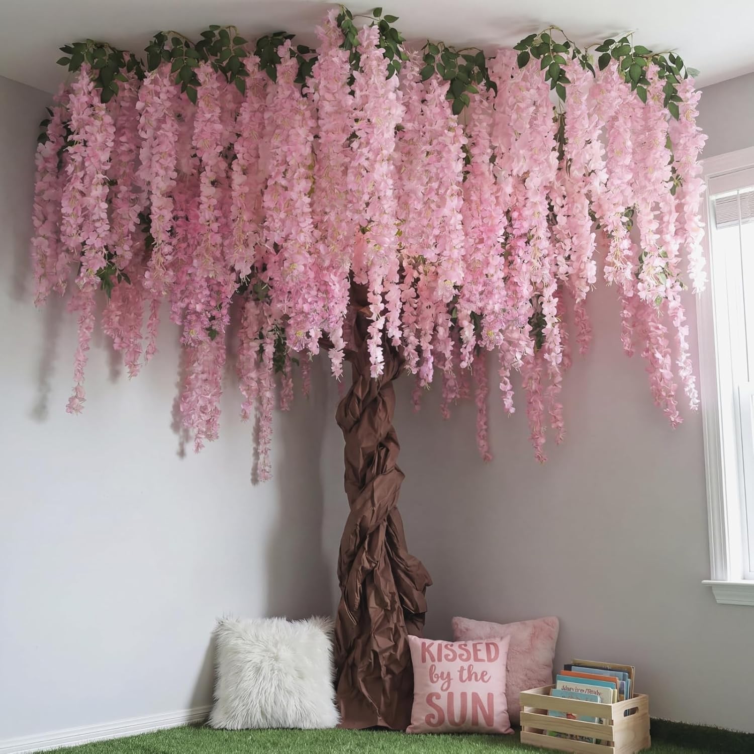 DIY Wisteria Tree Hanging 3D Paper Blossoms for Home Classroom
