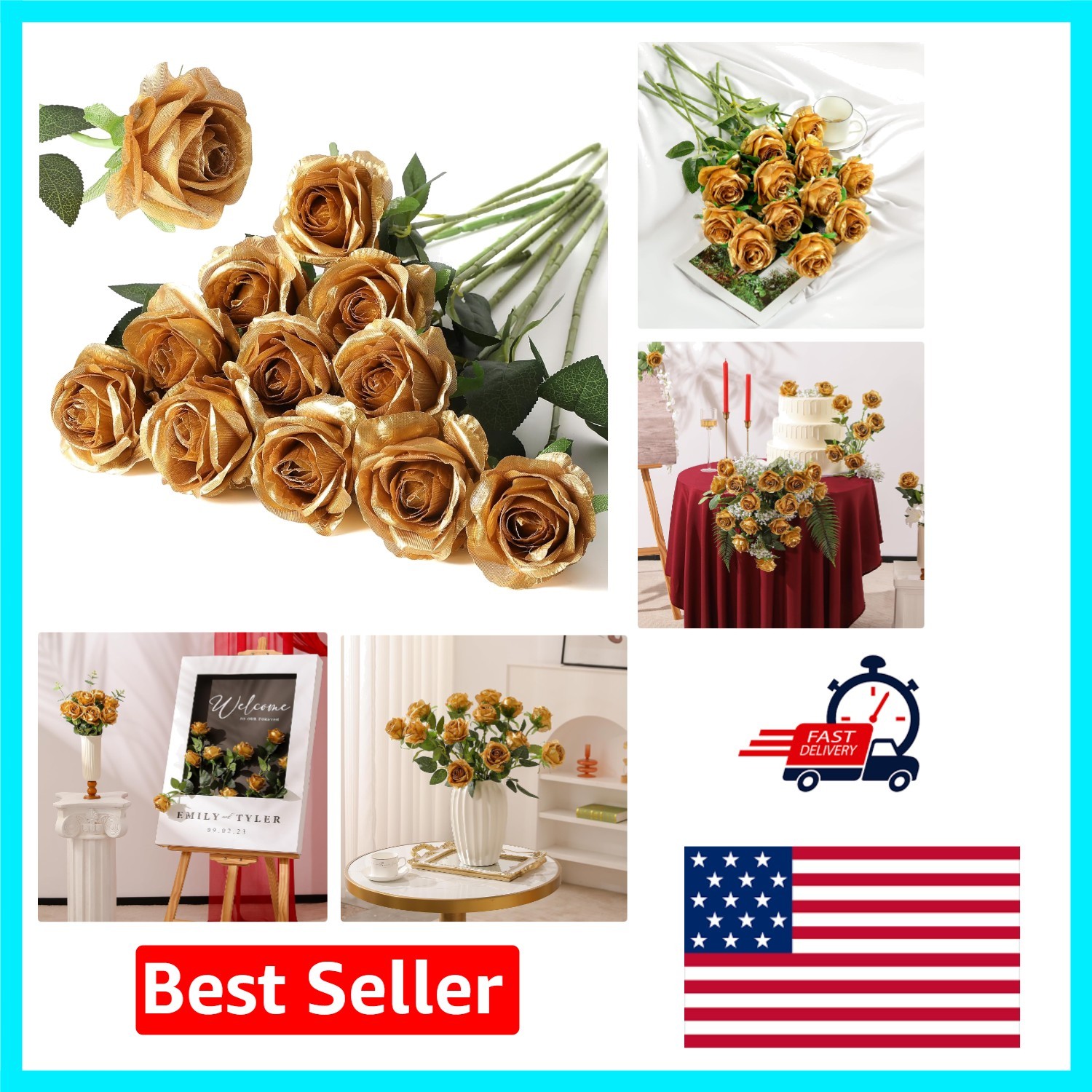 Versatile 12PCS Hypoallergenic Silk Roses – Elegant Florals for Any Occasion
