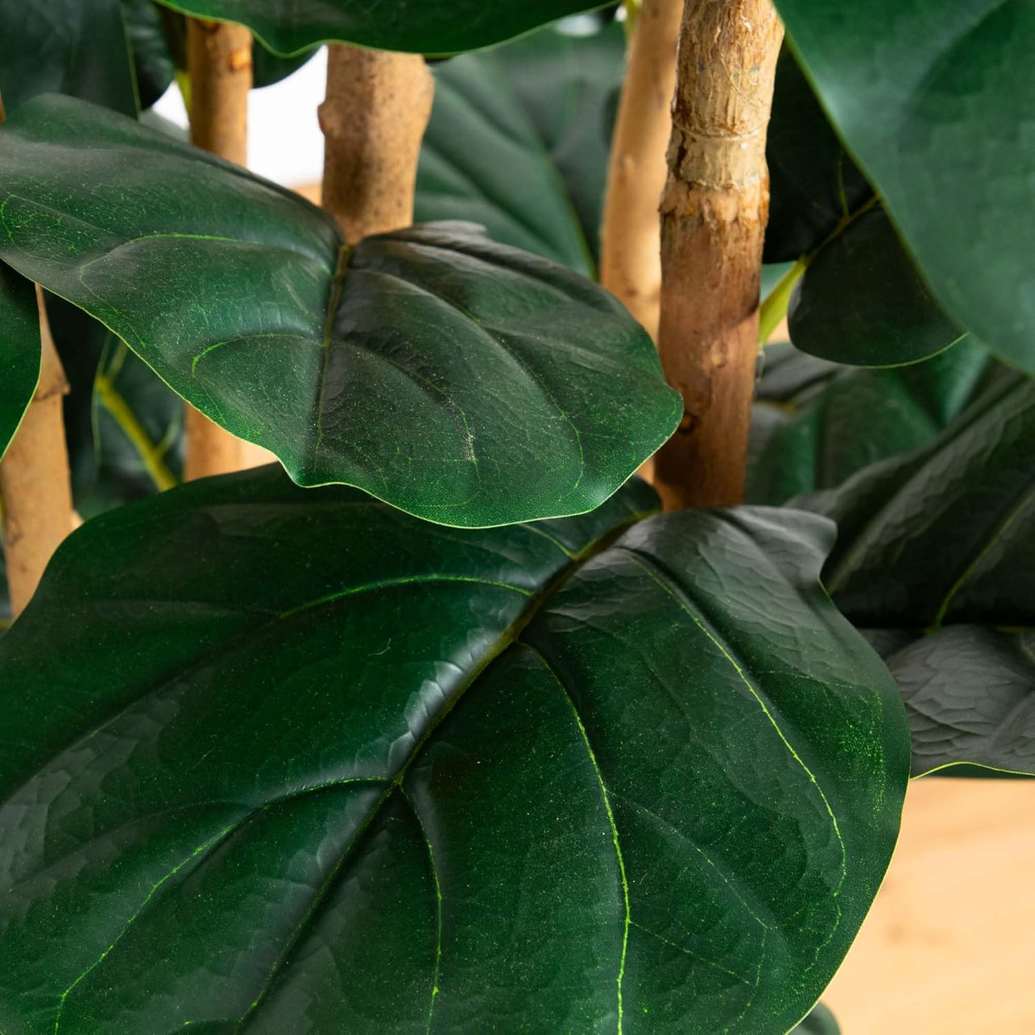 7Ft Artificial Fiddle Leaf Tree in Stylish White Planter –