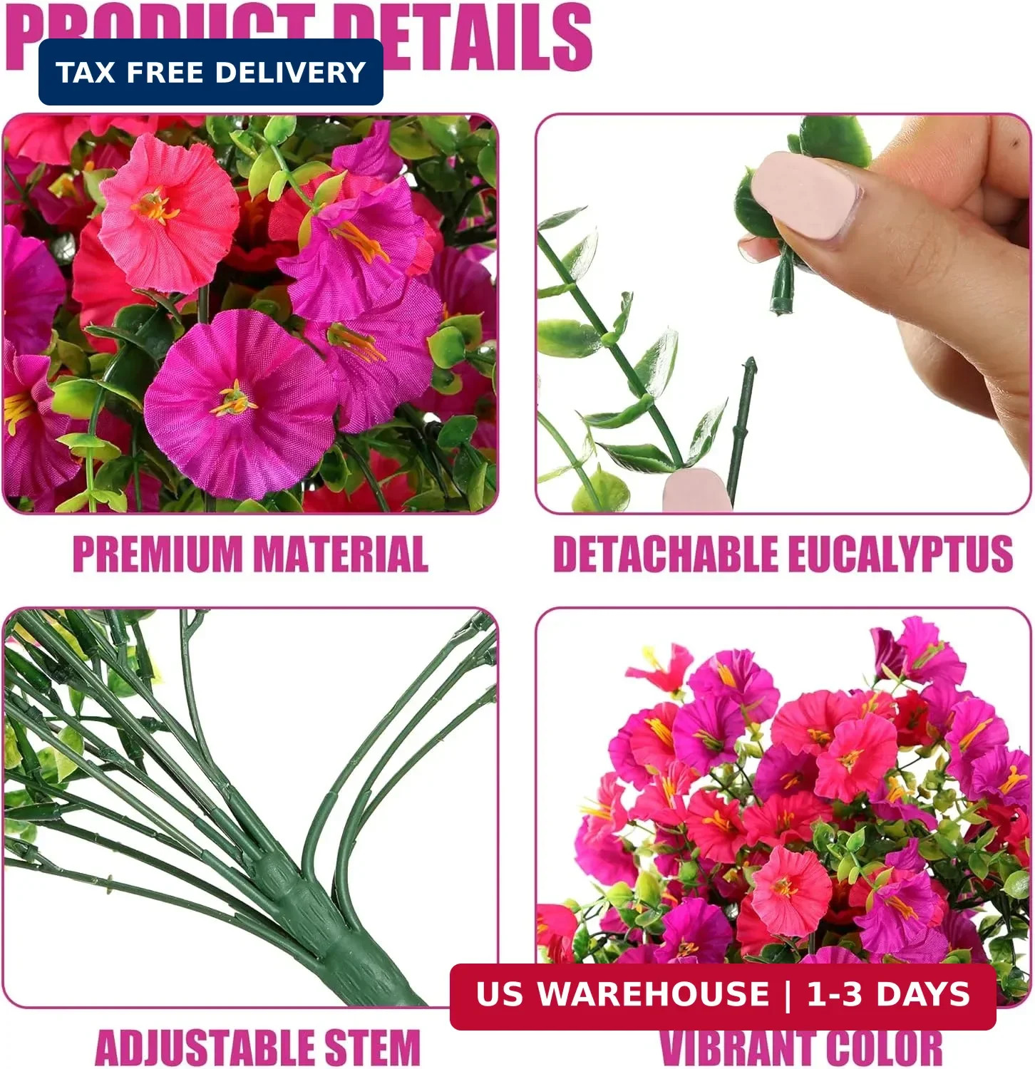 Artificial Fake Hanging Flowers Plants for Outdoor Outside Spring Summer Decorat