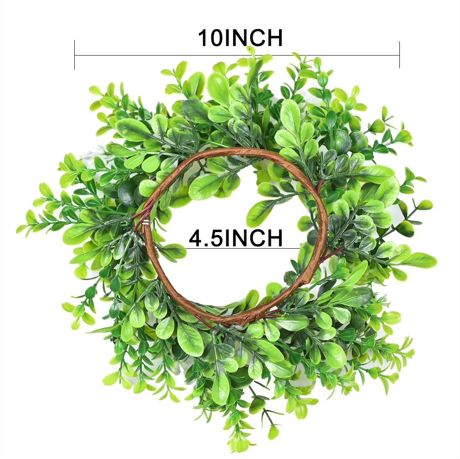 Artificial Boxwood Wreath Kitchen Cabinet Wreaths Faux Green Leaves Decor Indoor
