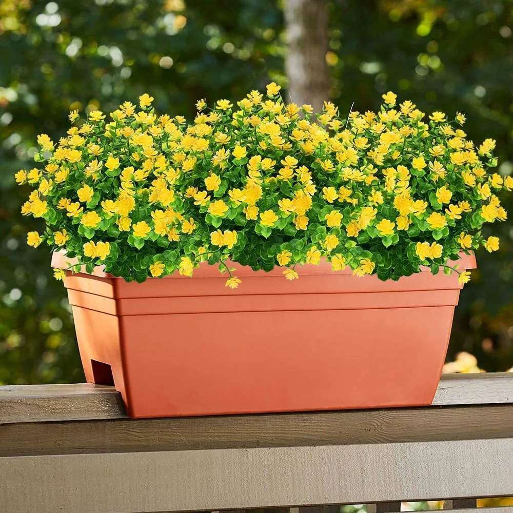 Artificial Flowers Fake Outdoor UV Resistant Boxwood Plants Shrubs Decor 6 Pack