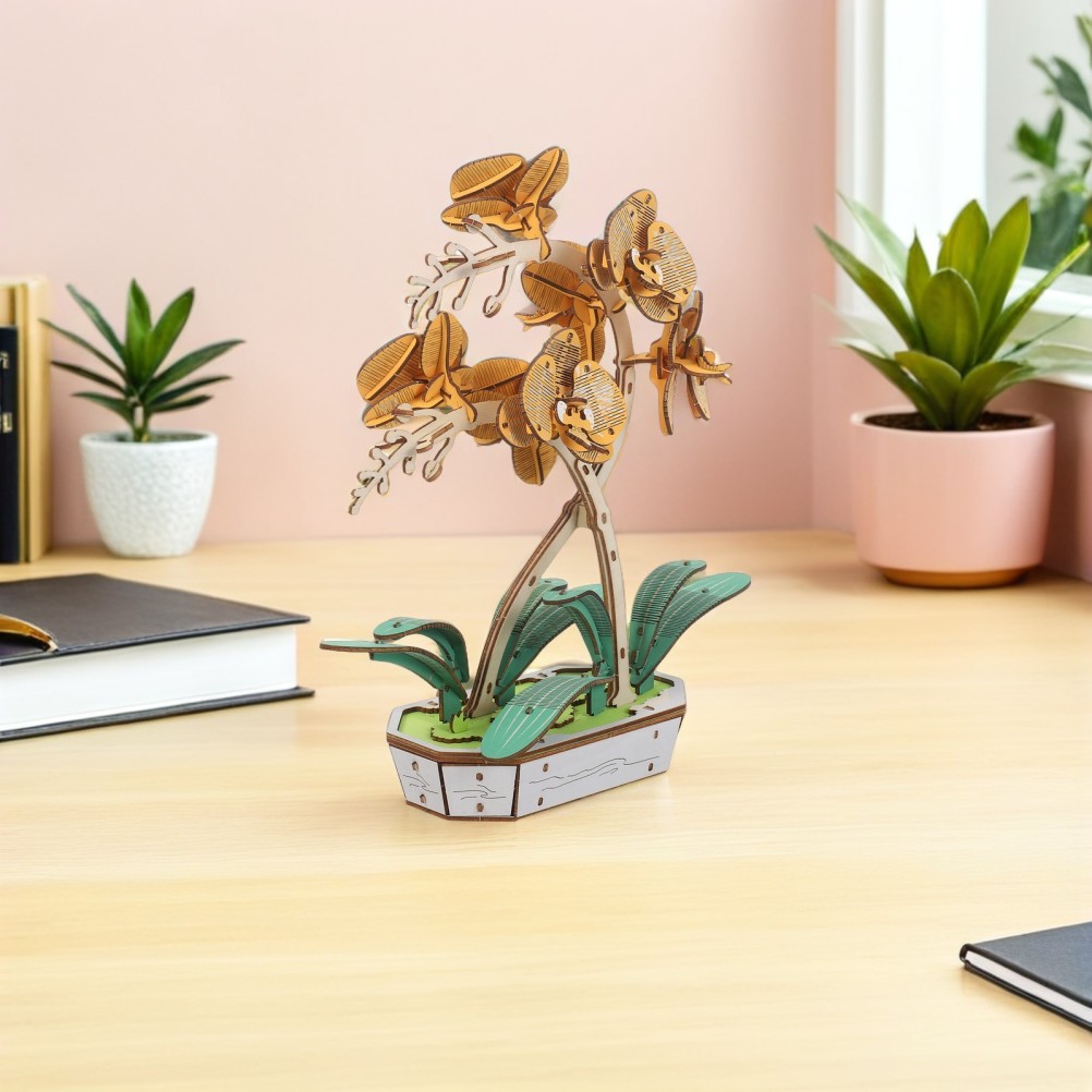 Wooden Floral Assembly Kit 3d Model Flower Artificial Phalaenopsis Bouquet