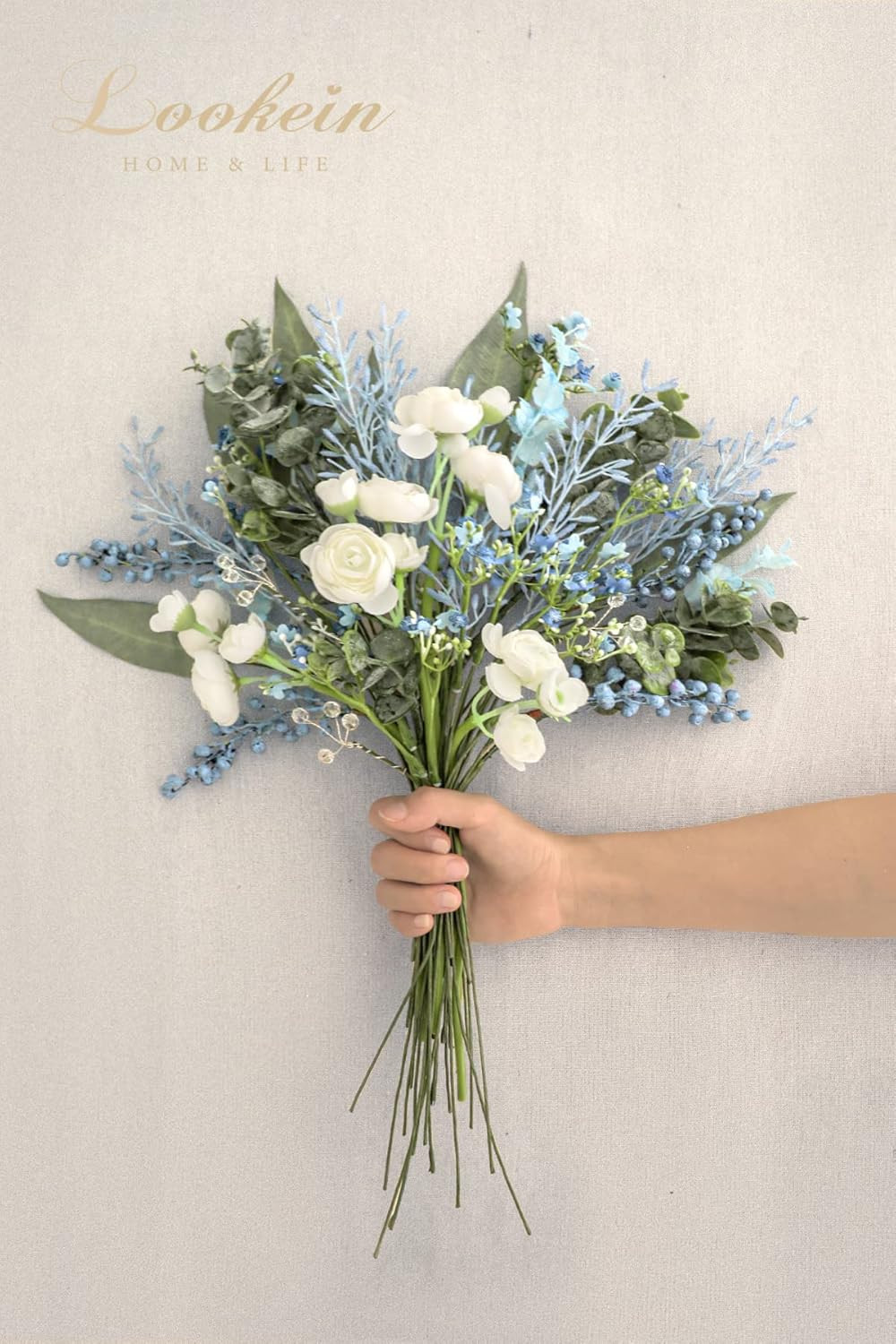 Artificial Greenery Filler Stems in Bulk 53Pcs with 8 Kinds Tall Greenery Stems