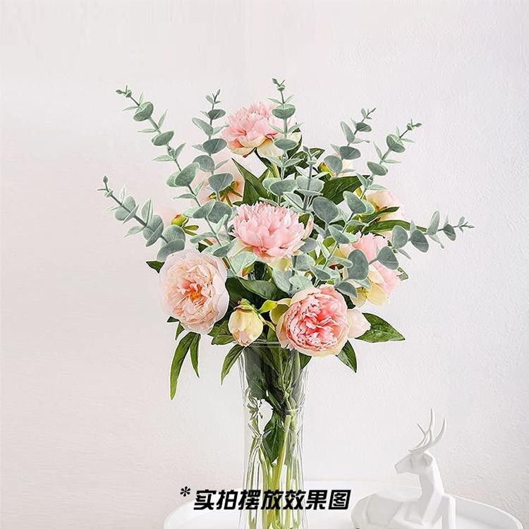 10PCS Artificial Hydrangea Flowers Green Leaf Bouquet Wedding Home Centerpiece D