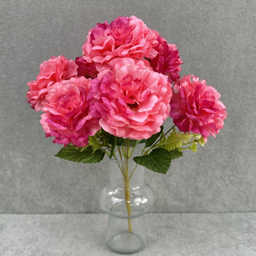7 Artificial Peony Flowers White Black Red Blue Green Light Purple Deep Pink