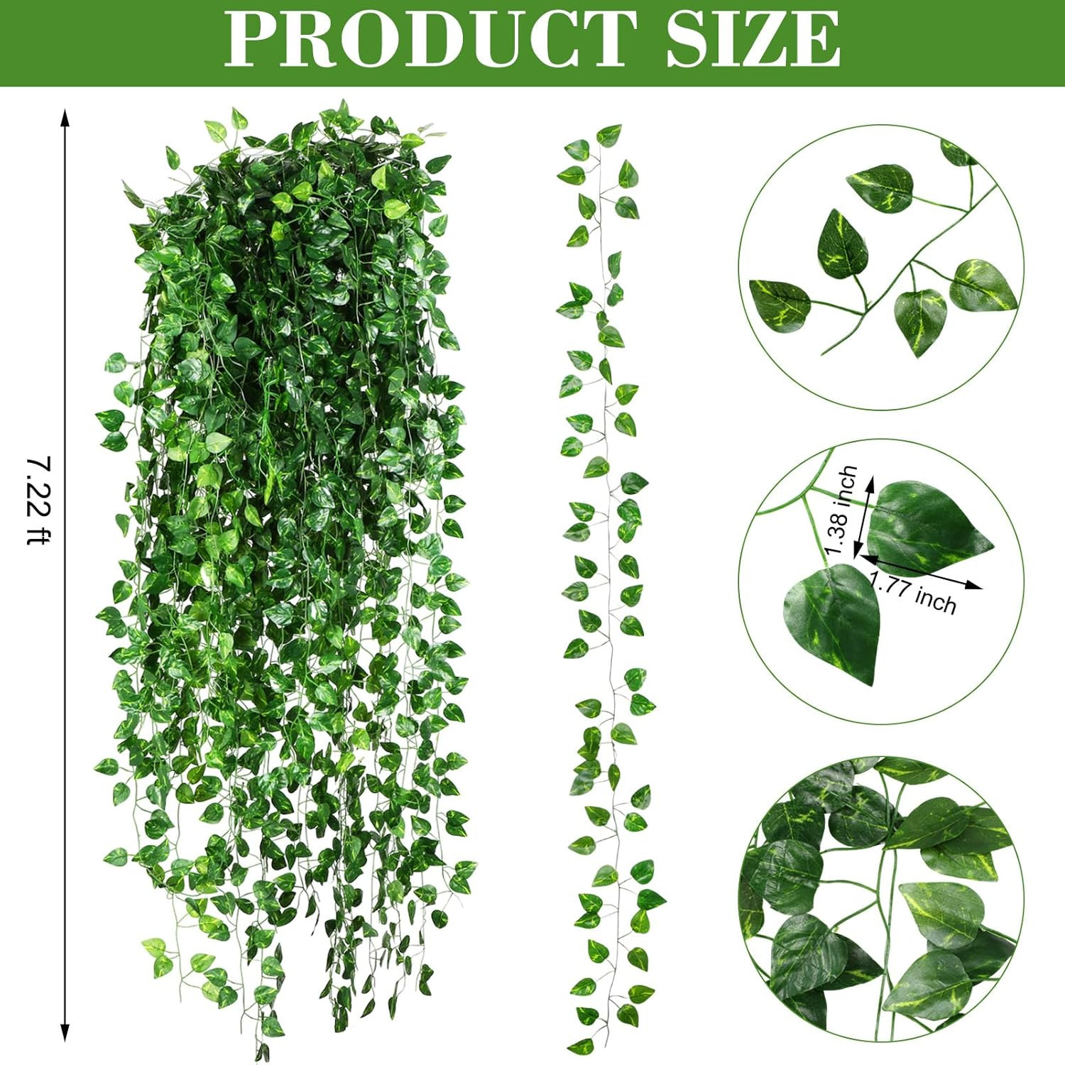 200 Pcs Artificial Ivy Garland – Greenery Vines for Home & Party Decor