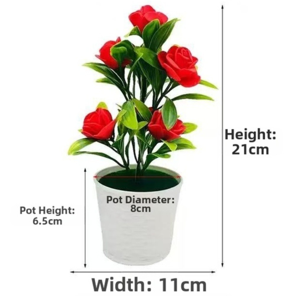 Red Pink Purple Blue White Yellow Foam Roses Potted Plant for Home Decor