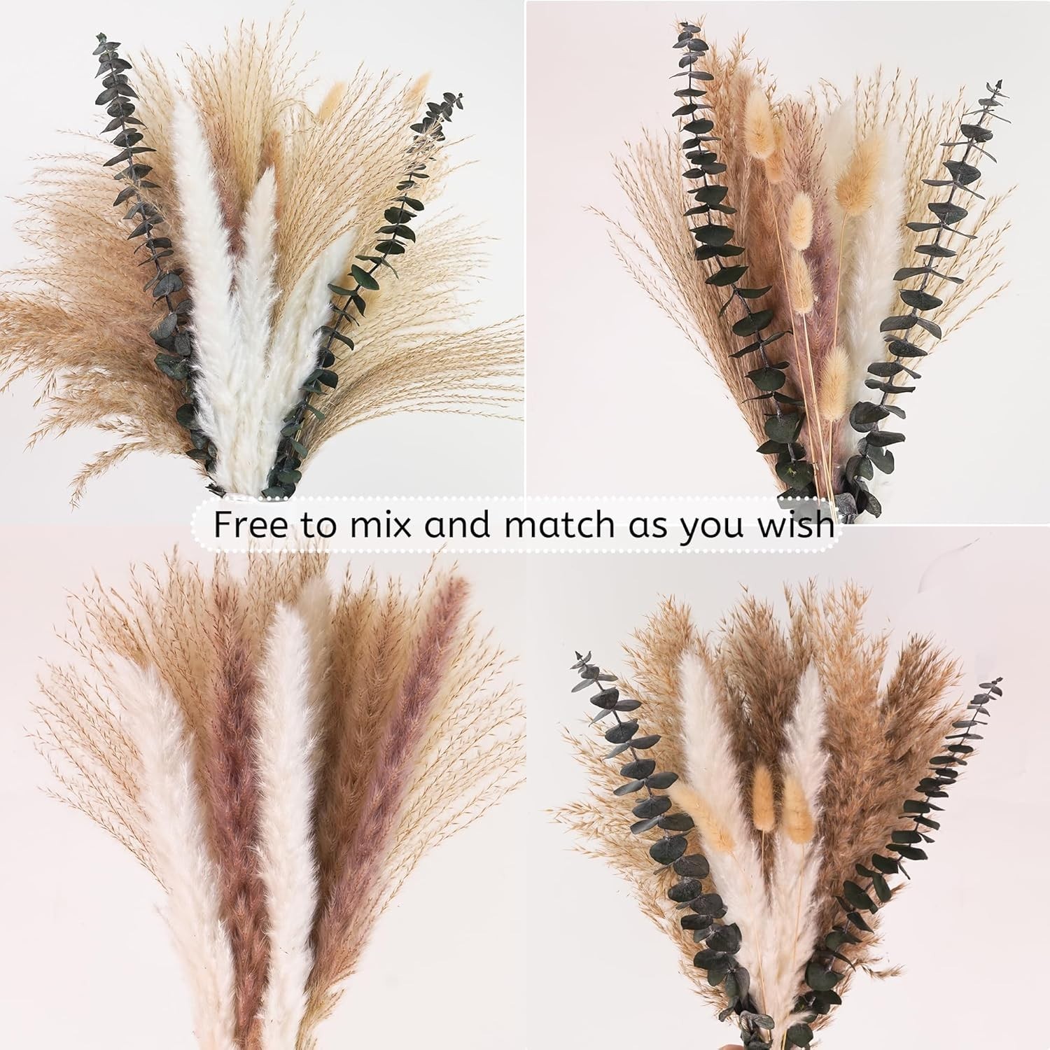 Pampas Grass Decor Dried Flower Bouquet Boho Centerpieces for Tables Floors