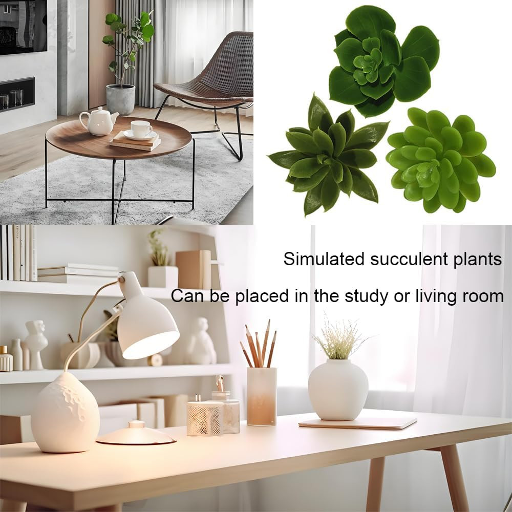 3Pcs Faux Succulents Artificial Succulents Unpotted Realistic Mini Fake Plants