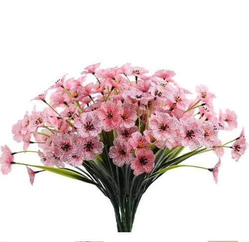 2/6/10Bundles Realistic Artificial Flowers Plant UV Resistant Yard Outdoor Decor