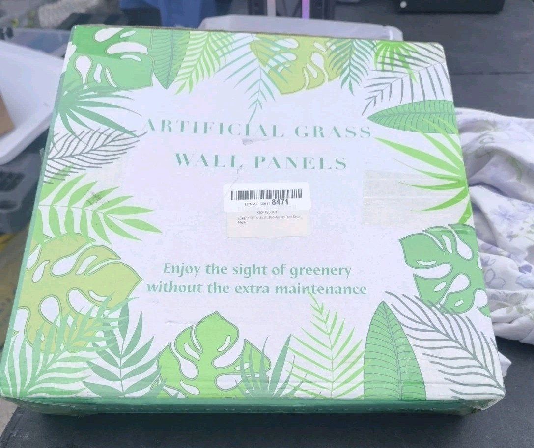 Artificial Grass Wall Panel 10x10in UV-Resistant Faux Boxwood Privacy Decor