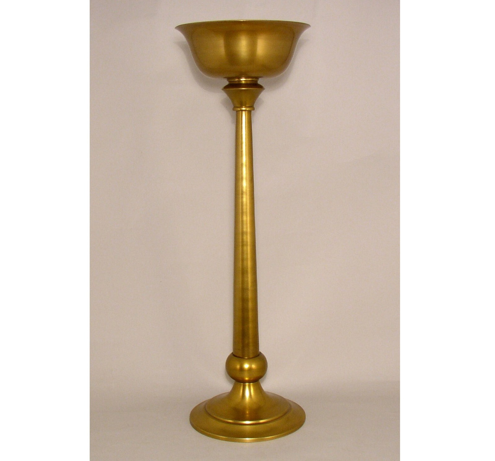 Floral Stand Round Antique Gold Patina Aluminum 10″Dia 30″High FREE SHIPPING