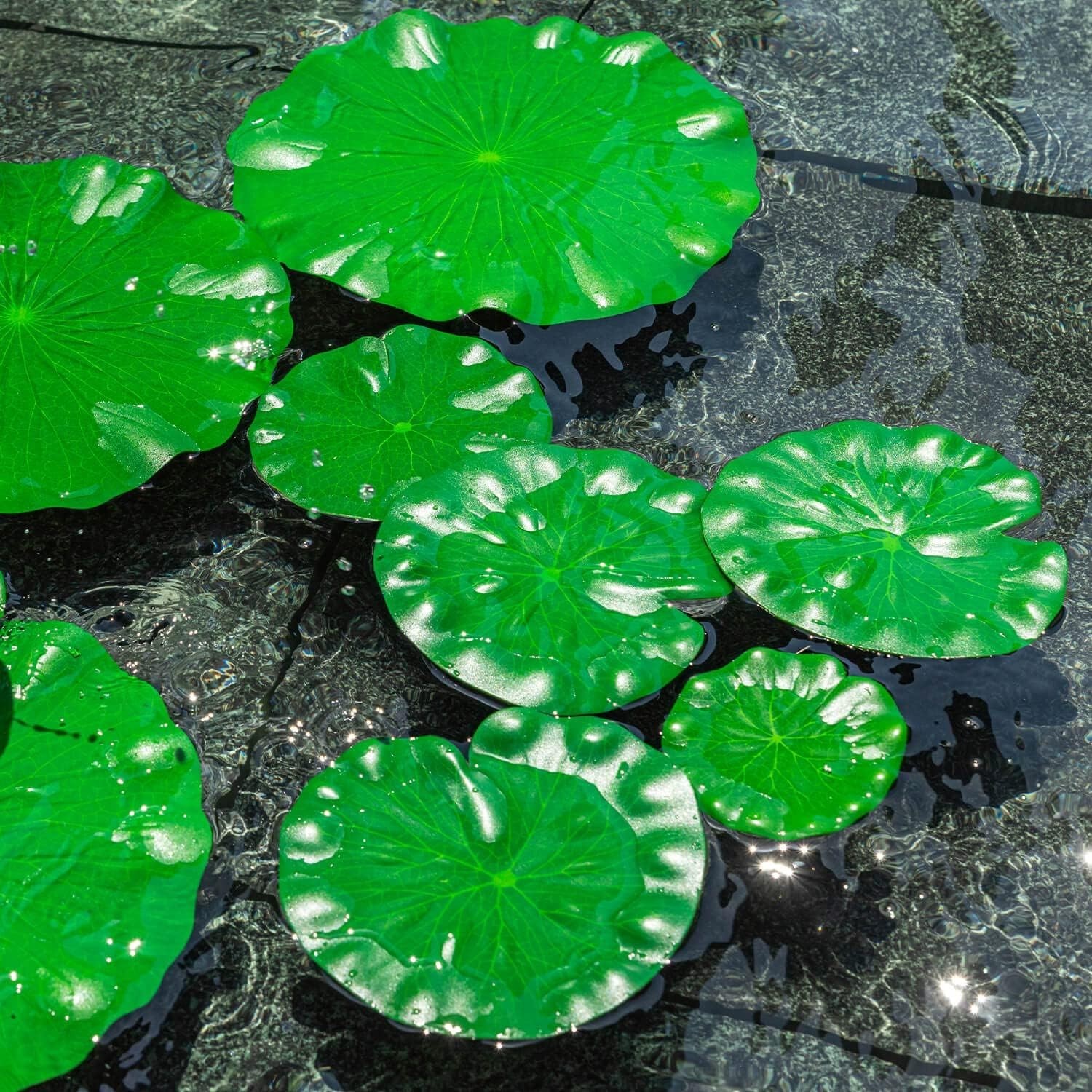 6Pcs Floating Lily Pads Artificial Foam Lotus Leaves Realistic Pond Decor