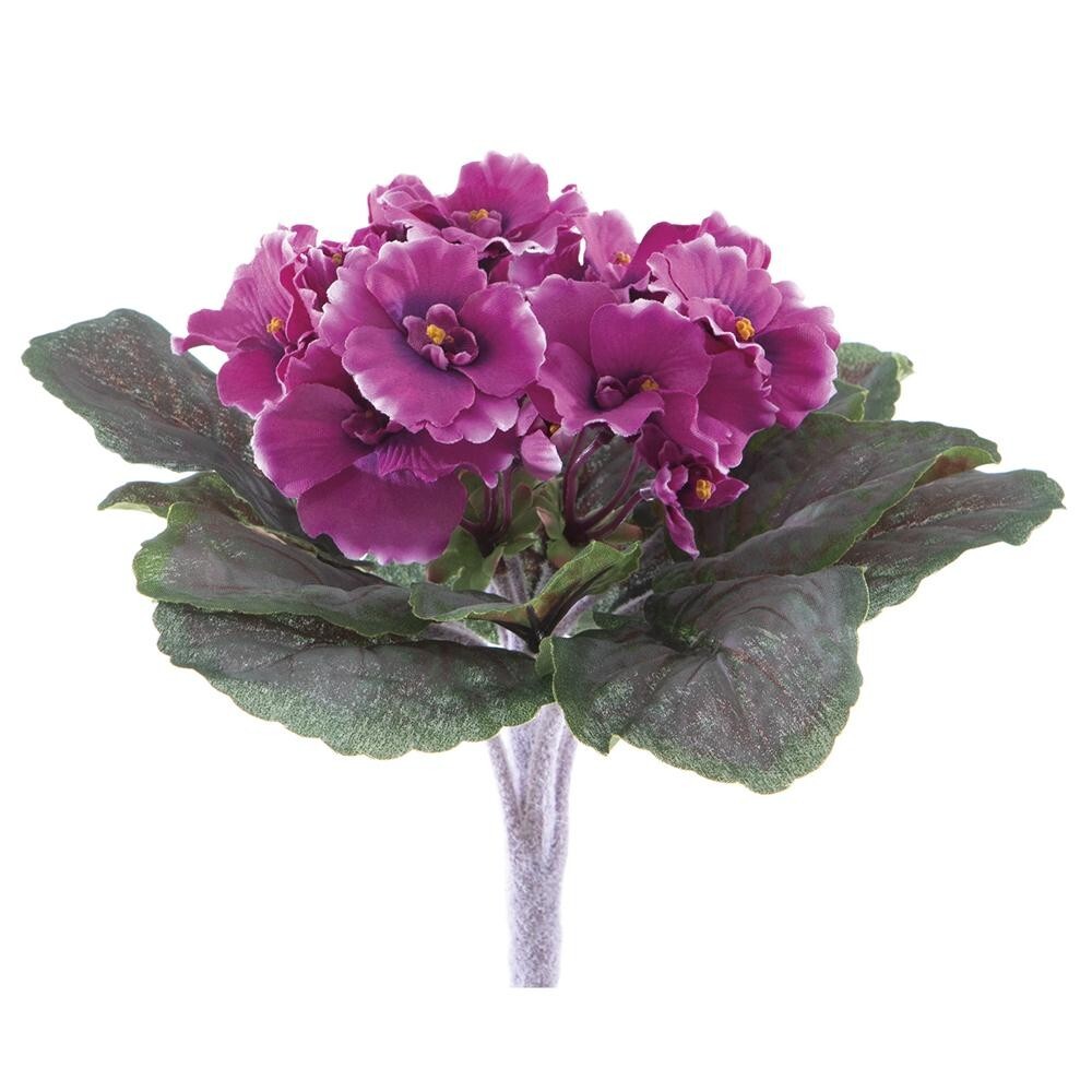 9″ Artificial African violet (Fuchsia) without pot