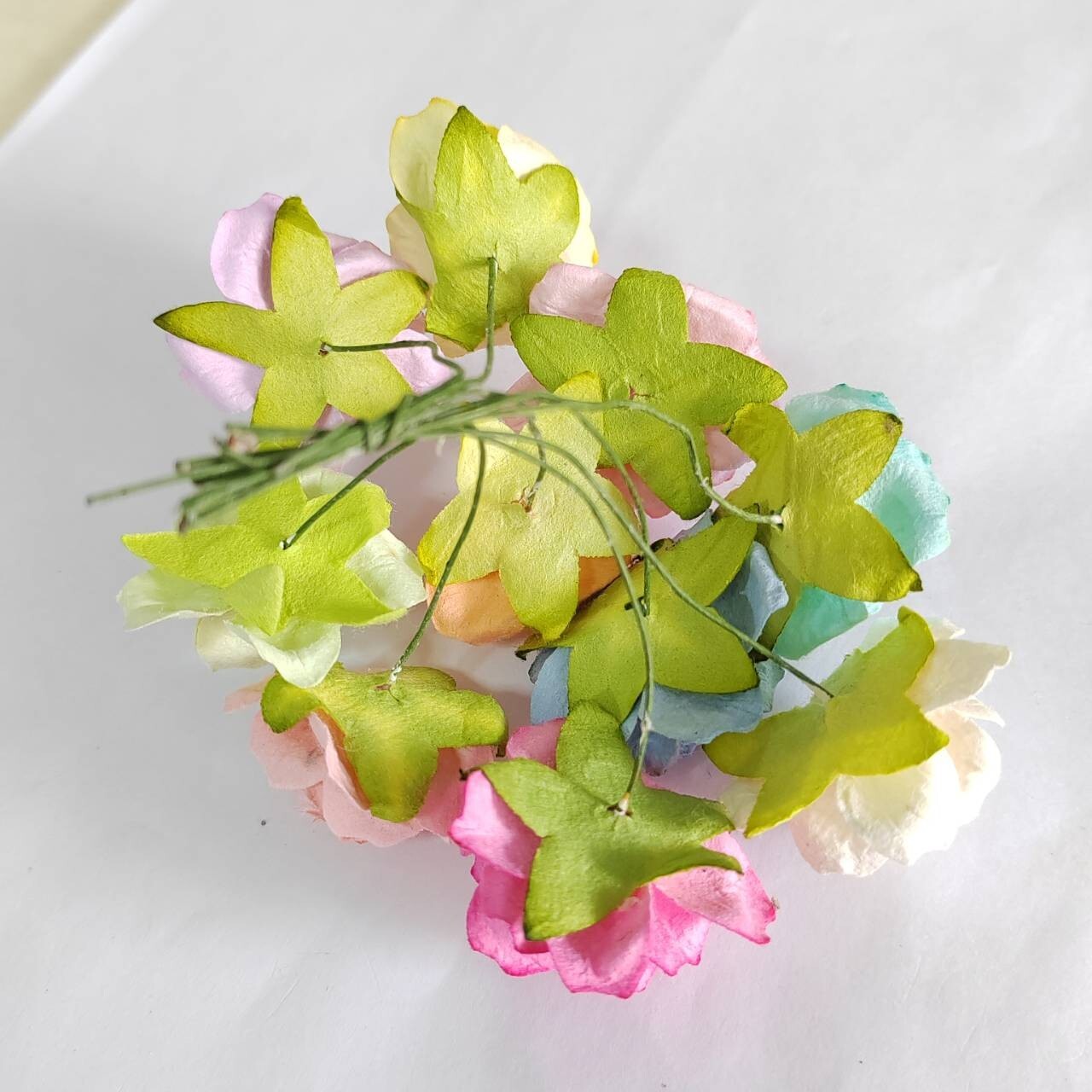50 Mix Sweety Color Artificial Flowers Rose Flower Paper Flower size 30-35 mm