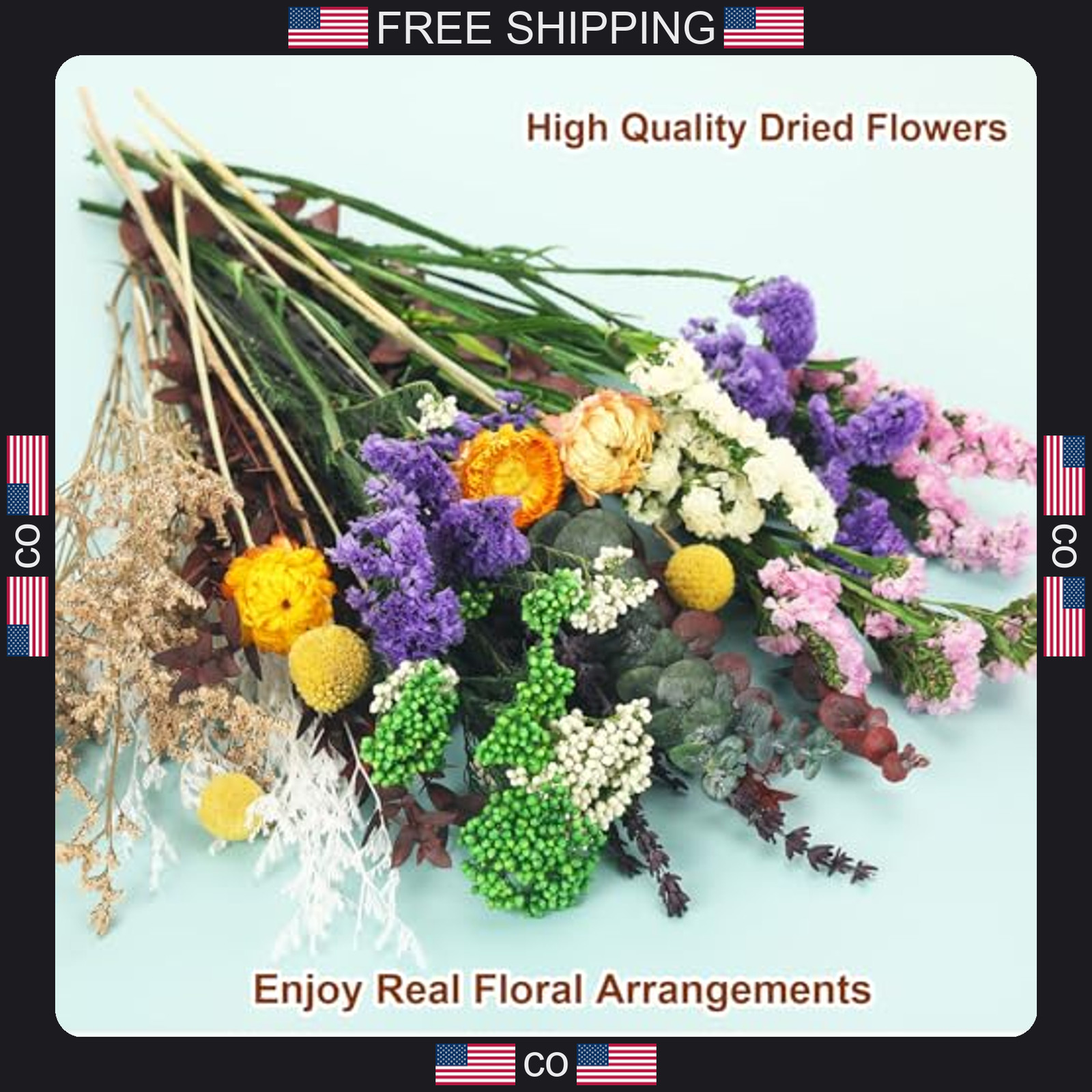 13-Piece Dried Flower Bouquet for Rustic and Boho Decor