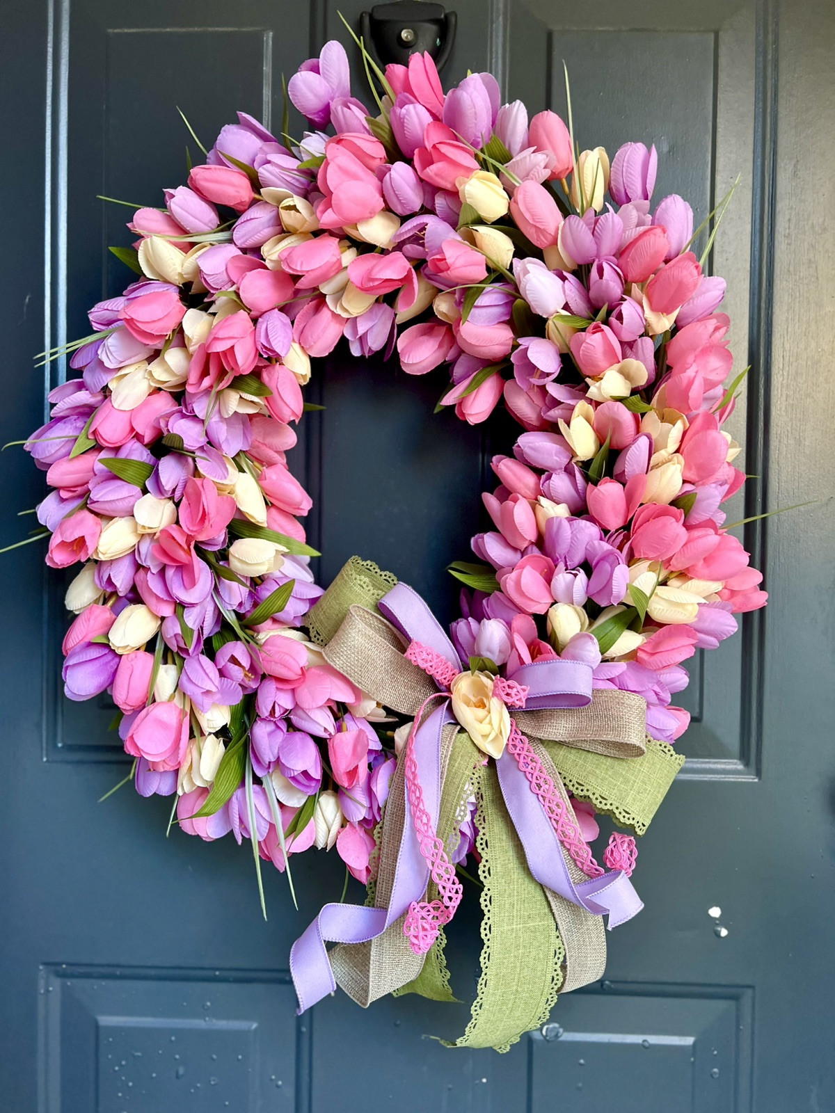 Tulip Wreath, Spring Wreath, Wreath For Mom, New Home Gift, Tulip Lover