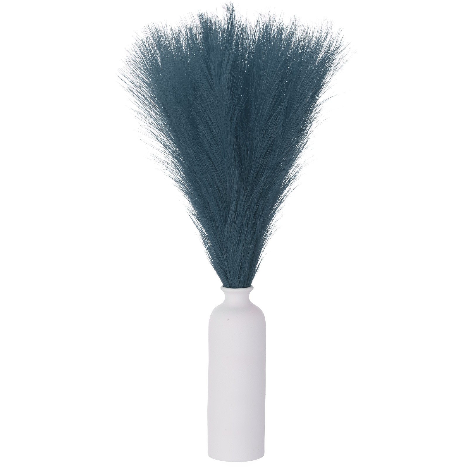 6 Pcs Faux Pampas Grass, 18 Inch Fluffy Pampas Grass Decor, Dark Blue