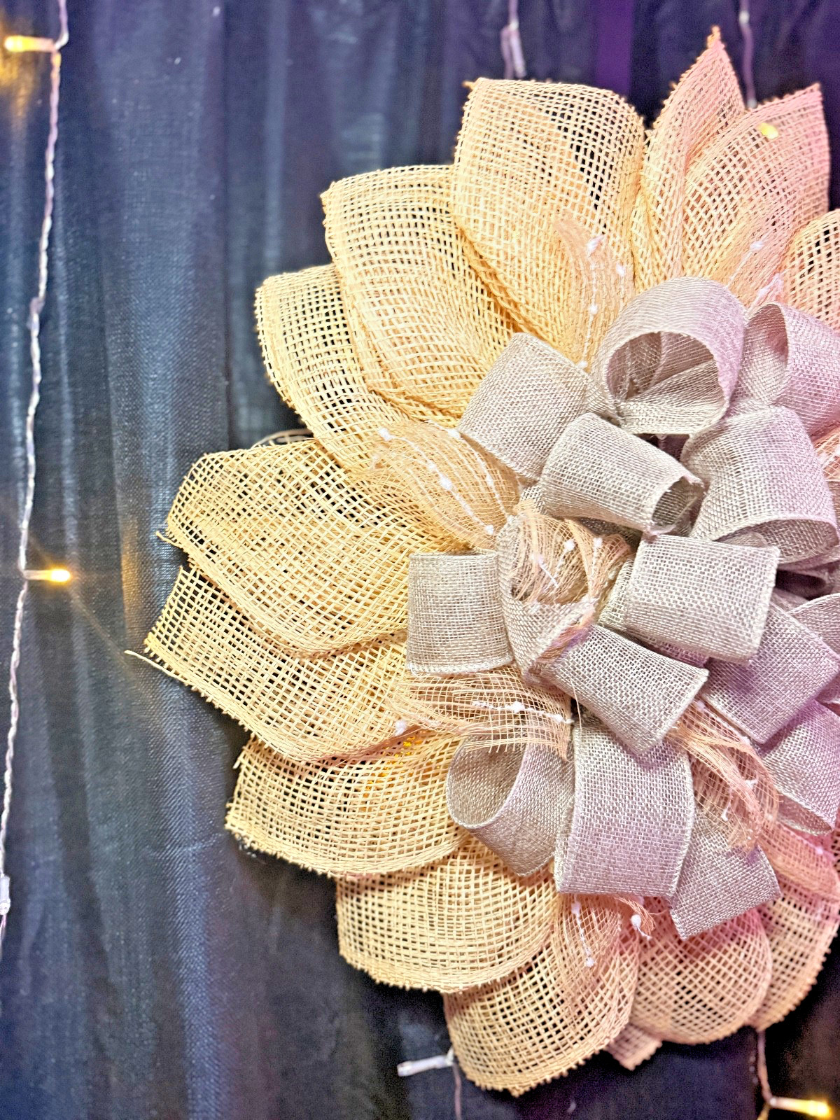 Burlap Sunflower Wreath – Summer Wreath – Handmade Door Hanger -Farmhouse Style