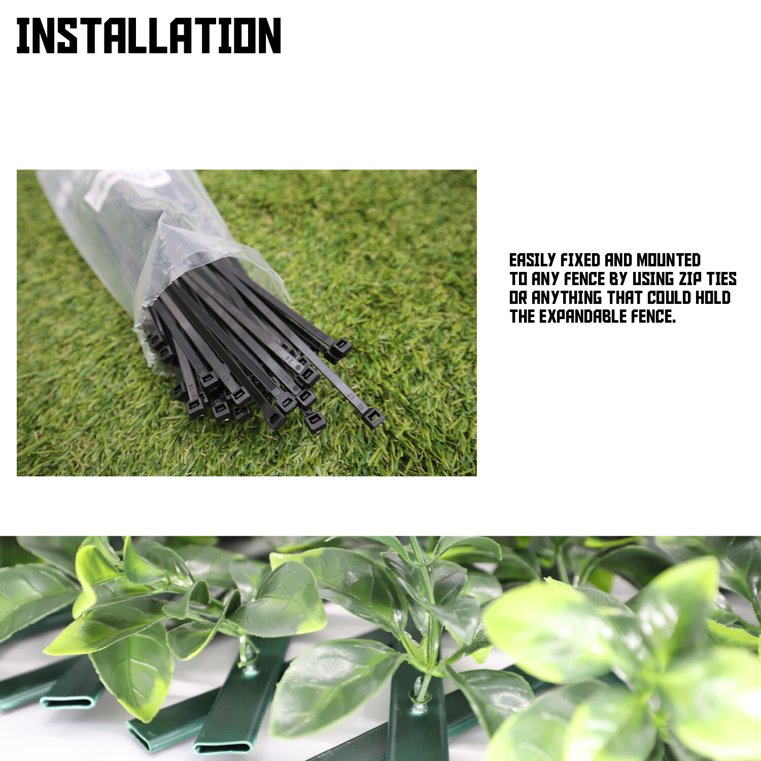 Expandable Artificial Faux Jasmine Privacy Fence Screen Yard Plant DIY Decor