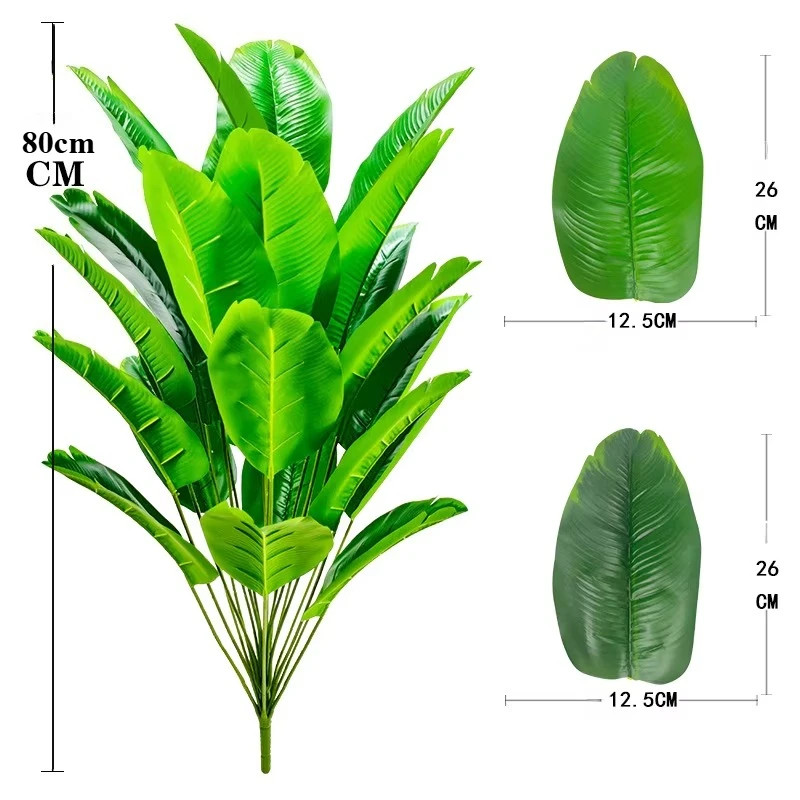 Artificial Palm Tree Large Fake Banana Plant Real Touch Leaves Home Garden Decor