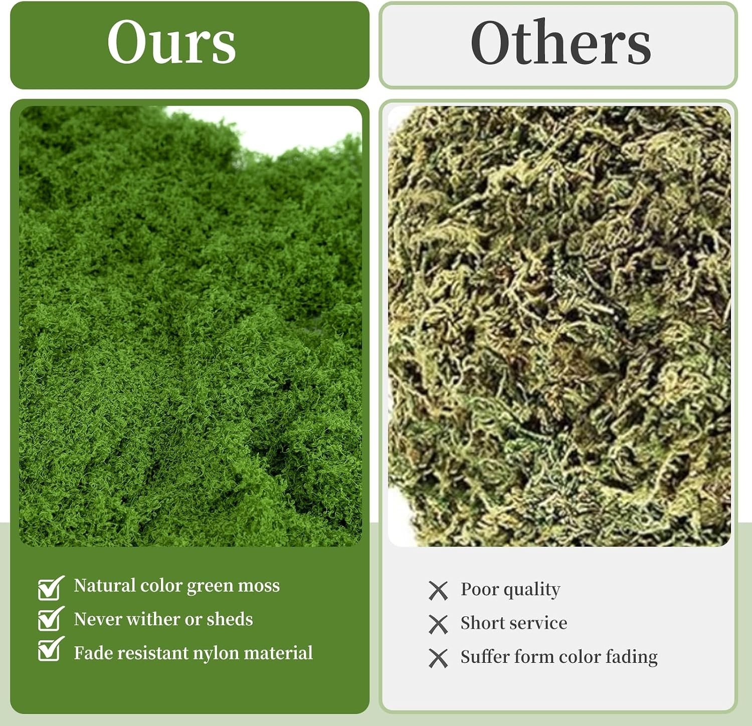Odorless Green Moss for Creative DIY Projects – Indoor/Outdoor Use – 3.5oz