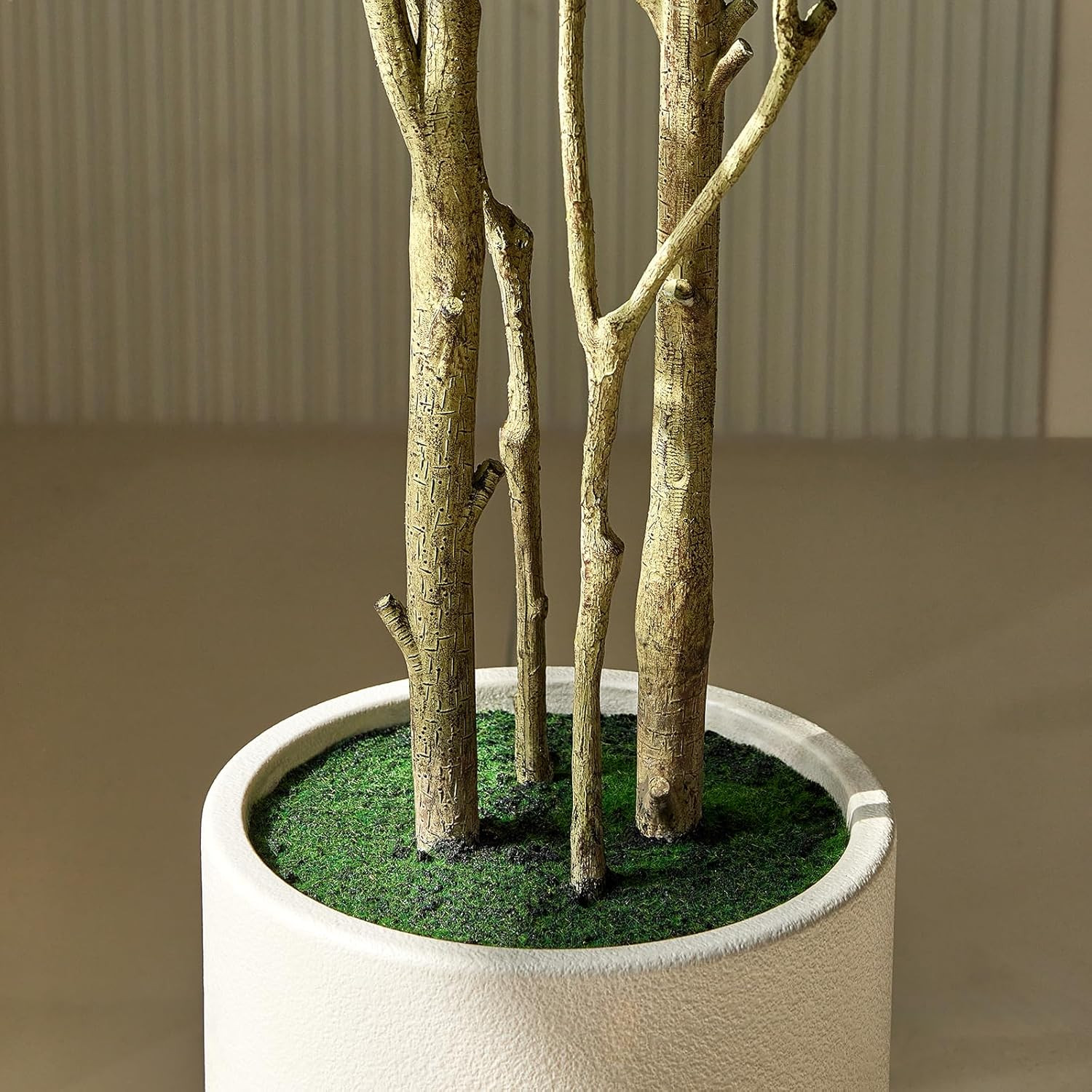 7FT Faux Ficus Tree in White Planter – Realistic Indoor Floor Plant Decor