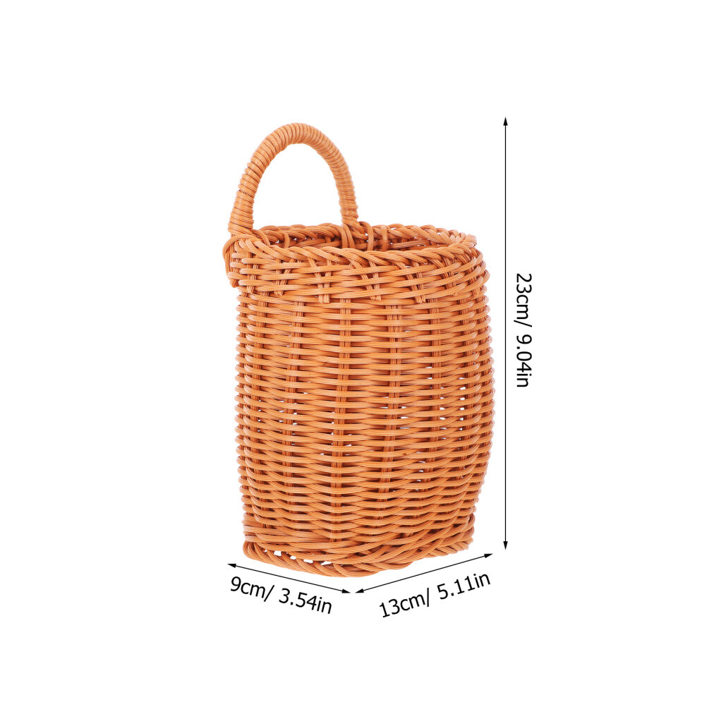Hanging Wall Wicker Basket Front of Door Kitchen Storage Child