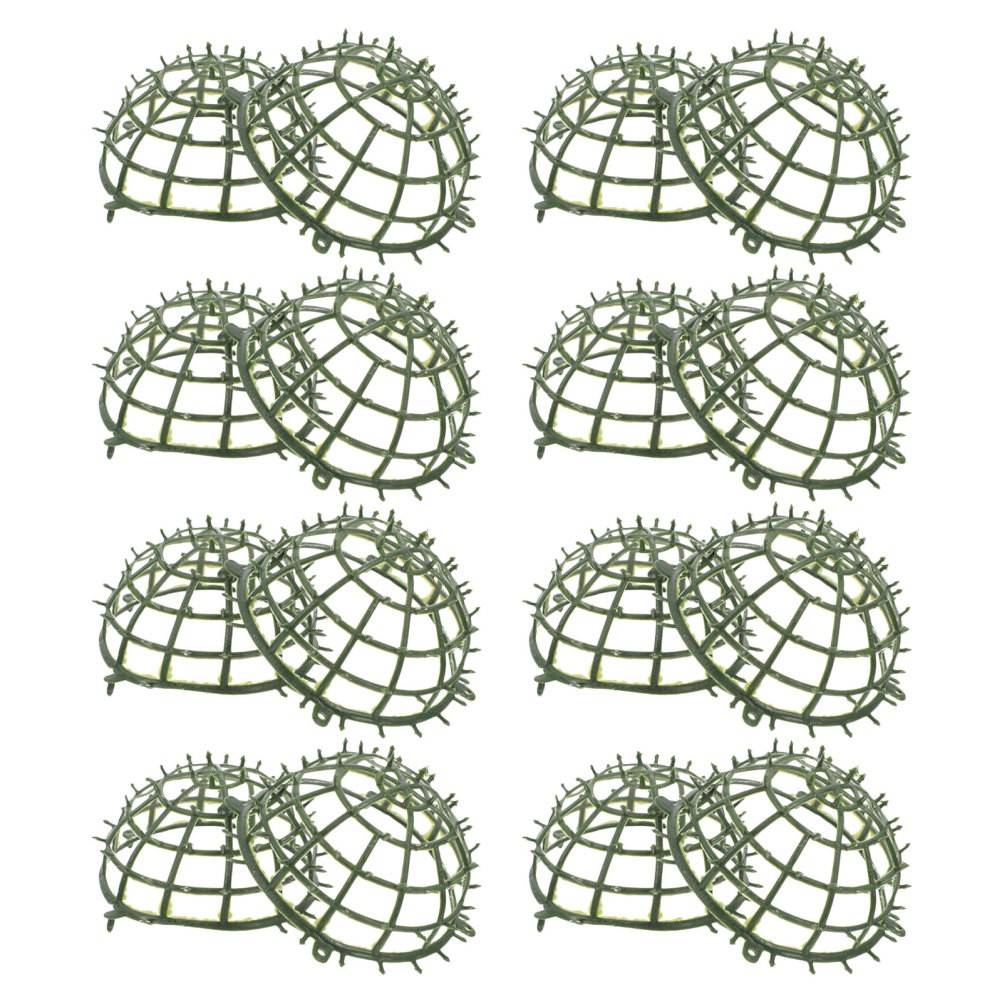 8Pcs Durable Plastic Artificial Topiary Ball Cage Green Flower Display Stand